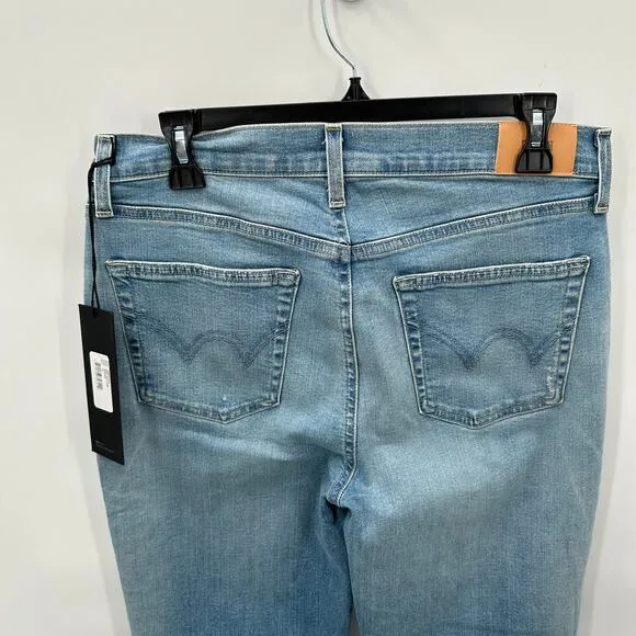 EDWIN NWT Bree Mid-Rise Slim Straight Regular Hem Denim Jean in Reverie // 29