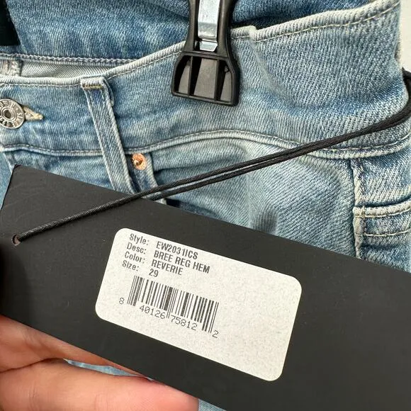EDWIN NWT Bree Mid-Rise Slim Straight Regular Hem Denim Jean in Reverie // 29