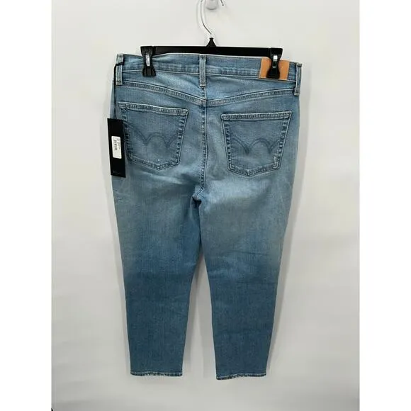 EDWIN NWT Bree Mid-Rise Slim Straight Regular Hem Denim Jean in Reverie // 29