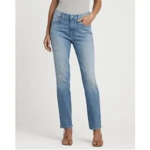 EDWIN NWT Bree Mid-Rise Slim Straight Regular Hem Denim Jean in Reverie // 29