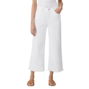 Eileen Fisher Wide Leg Crop Raw Hem Jeans White Medium