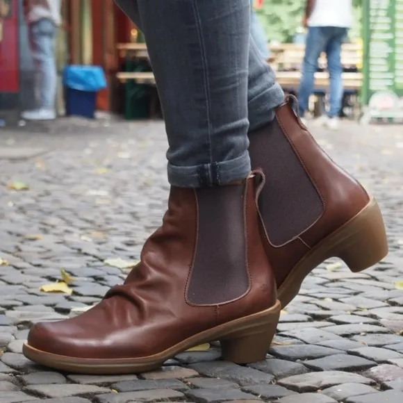 El Naturalista 5355 Aqua Iris Brown Leather Ankle Boots