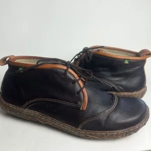 El NATURALISTA leather sustainable ankle boots size 42 brown minimalist
