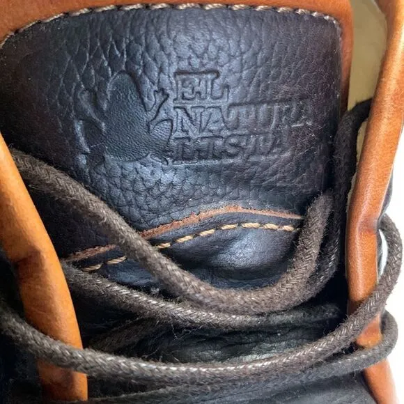 El NATURALISTA leather sustainable ankle boots size 42 brown minimalist