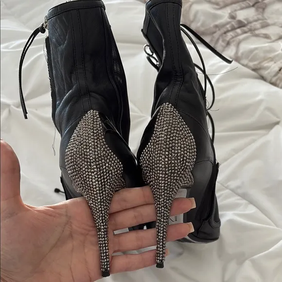 Elegant Black Lace-Up Women's Boots