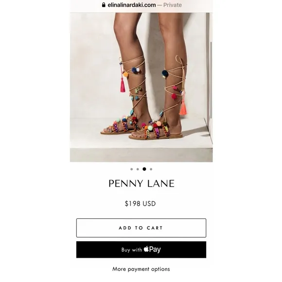 Elina Linardaki Penny Lane Wrap Pom Pom Sandals