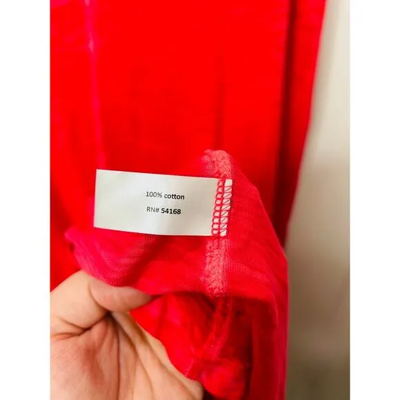 Elliott Lauren NWT $155 Enzyme Wash Relaxed Maxi Dress in Poppy Red Size Large