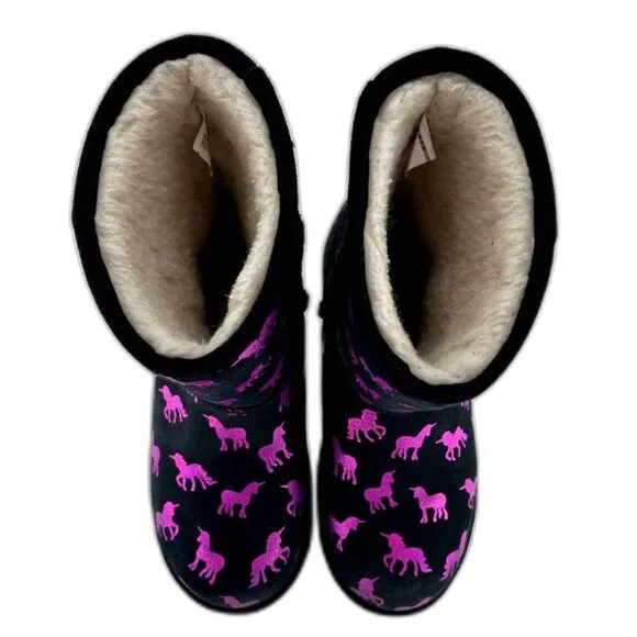EMU Australia Girls Boots Sz K3 Rainbow Unicorn Brumby Mid-calf Serpa Lining