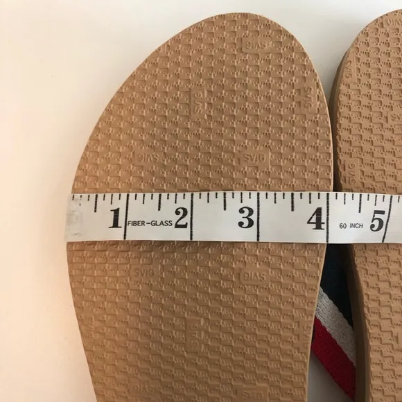 Engineered Garments red white blue striped sandals thongs flip flops 9 men’s