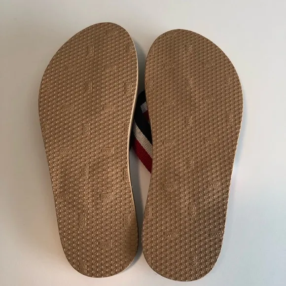Engineered Garments red white blue striped sandals thongs flip flops 9 men’s