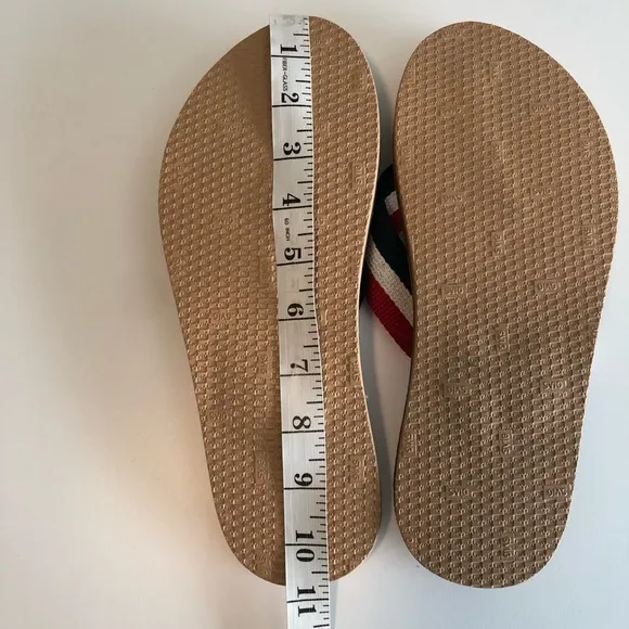 Engineered Garments red white blue striped sandals thongs flip flops 9 men’s