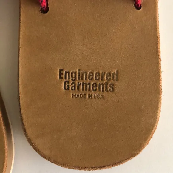 Engineered Garments red white blue striped sandals thongs flip flops 9 men’s