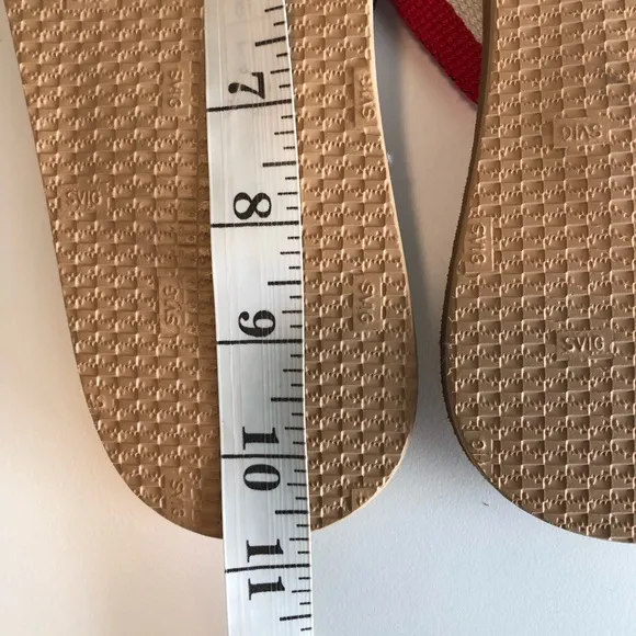 Engineered Garments red white blue striped sandals thongs flip flops 9 men’s