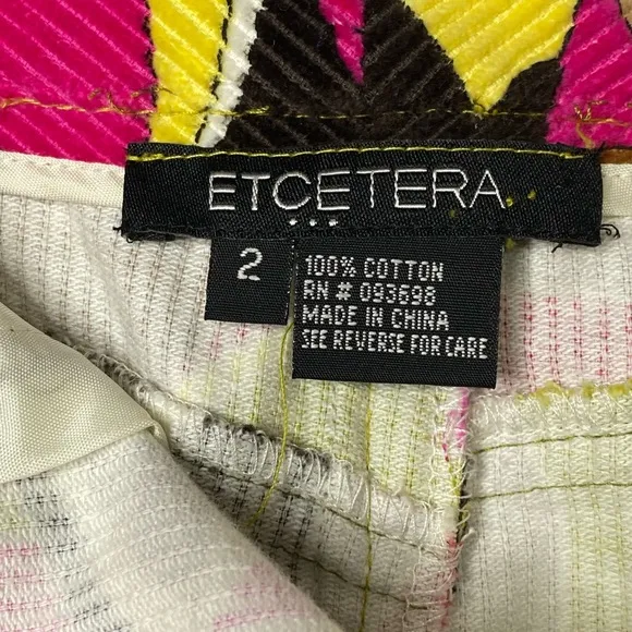 Etcetera Mod Print MiniSkirt Size 2