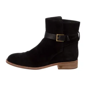 EUC TORY BURCH GENUINE SUEDE BROOKE ANKLE BOOTS BLACK SIZE 10 NEARLY NEW