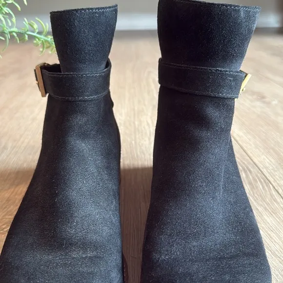 EUC TORY BURCH GENUINE SUEDE BROOKE ANKLE BOOTS BLACK SIZE 10 NEARLY NEW