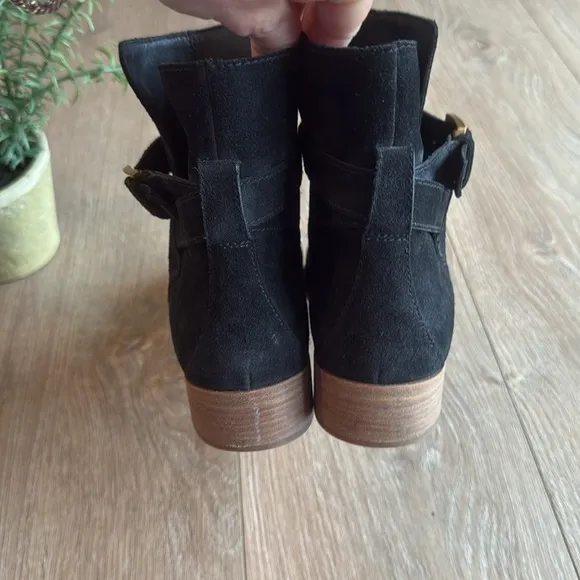 EUC TORY BURCH GENUINE SUEDE BROOKE ANKLE BOOTS BLACK SIZE 10 NEARLY NEW