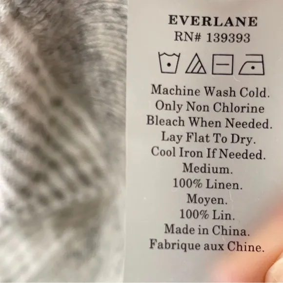 Everlane 100% Linen Gray Crewneck Preppy Minimalist Grunge Sweater Size Medium