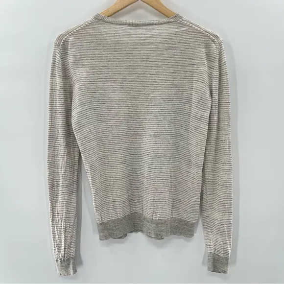 Everlane 100% Linen Gray Crewneck Preppy Minimalist Grunge Sweater Size Medium