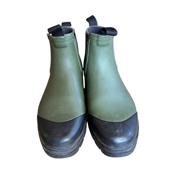 Everlane The Rain Boots - Size 6 - Surplus Green/Black