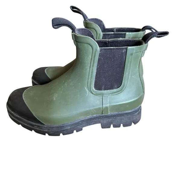 Everlane The Rain Boots - Size 6 - Surplus Green/Black
