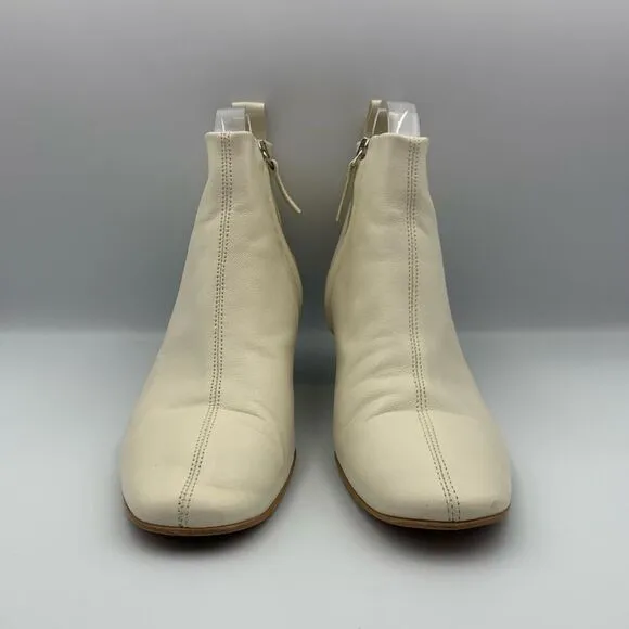 Everlane The Day Ankle Boots in Bone Leather Size 7