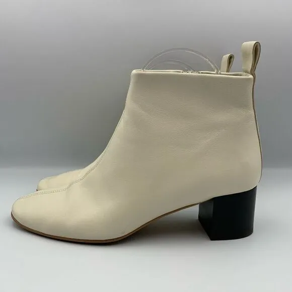 Everlane The Day Ankle Boots in Bone Leather Size 7