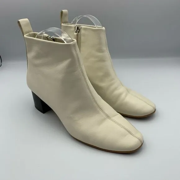 Everlane The Day Ankle Boots in Bone Leather Size 7