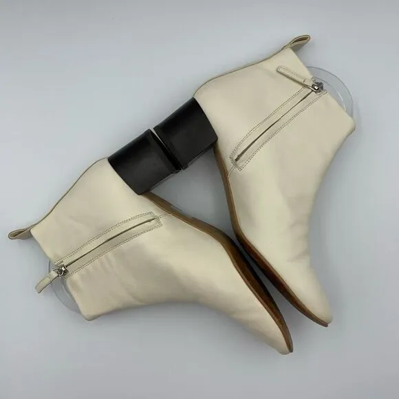 Everlane The Day Ankle Boots in Bone Leather Size 7