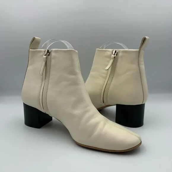 Everlane The Day Ankle Boots in Bone Leather Size 7