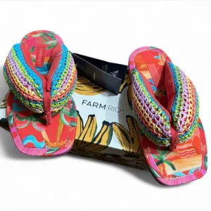 Farm Rio Colorful Flip Flops