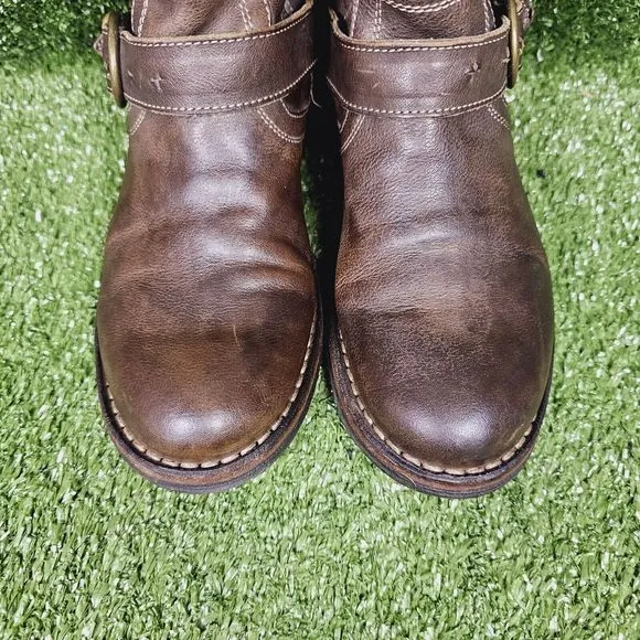Fiorentini‎   Baker Eli Biker Moto Brown Leather  Ankle Boots Womens Size 6
