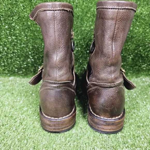 Fiorentini‎   Baker Eli Biker Moto Brown Leather  Ankle Boots Womens Size 6