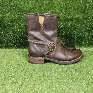 Fiorentini‎   Baker Eli Biker Moto Brown Leather  Ankle Boots Womens Size 6