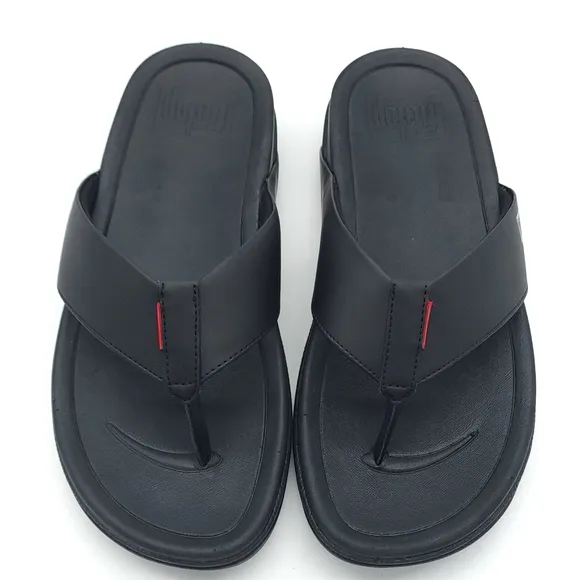 FitFlop Men's Surfer Toe Post Black Flip Flop Sporty Sandals Size 10
