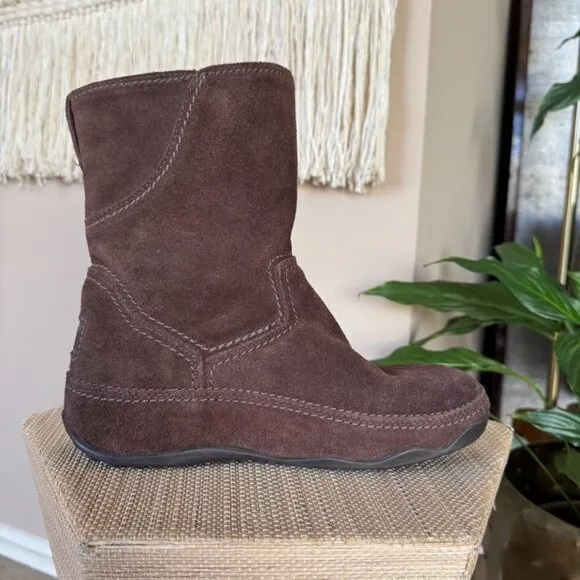 Fitflop Superboot Brown Suede Leather Slip On Platform Boots Size 8