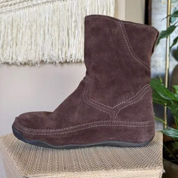Fitflop Superboot Brown Suede Leather Slip On Platform Boots Size 8