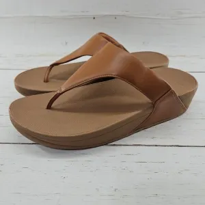 FitFlop Womens Lulu Leather Toe Post Sandals Light Tan Size 8‎ Flip Flop I88-592