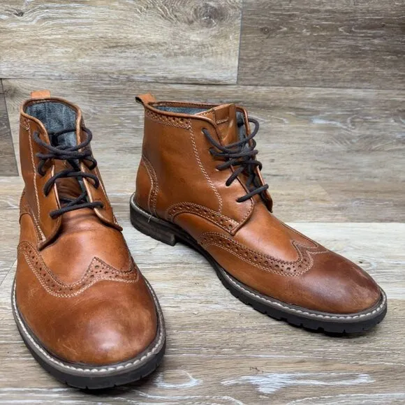 Florsheim  Brown Leather Wingtip Ankle Boots Men's Size (see pics)