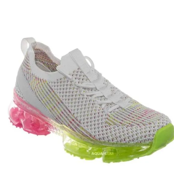 Flow-19 Stretch Elastic Mesh Lace Up Rubber Air Bubble Cushion Fashion Sneaker