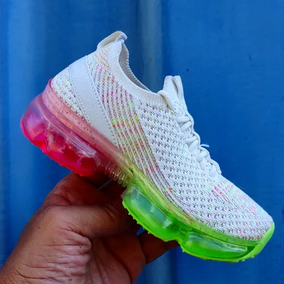 Flow-19 Stretch Elastic Mesh Lace Up Rubber Air Bubble Cushion Fashion Sneaker