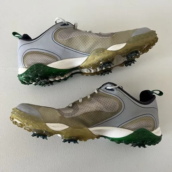 Footjoy Freestyle Golf Shoes Mens 9.5 Gray/Green 57331 Lace Up Spike Waterproof
