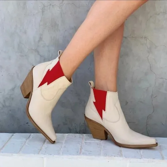 FP Collection Flash Chelsea Western Boot in Bone - 38.5