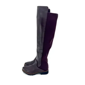 Franco Sarto Benner Burgundy Leather Stretch Over the Knee Boots 5.5 New