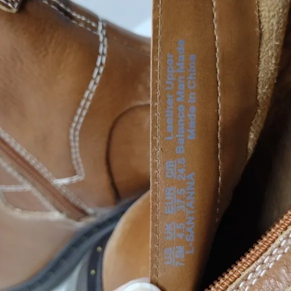 Franco Sarto Leather Cognac Santana Booties Size 7.5