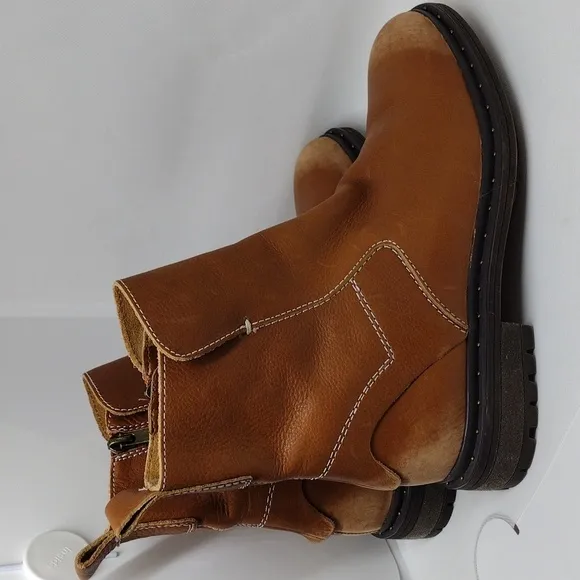 Franco Sarto Leather Cognac Santana Booties Size 7.5