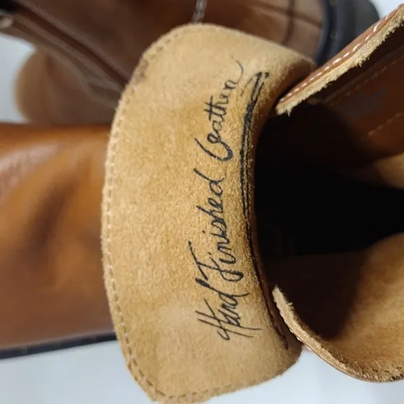 Franco Sarto Leather Cognac Santana Booties Size 7.5