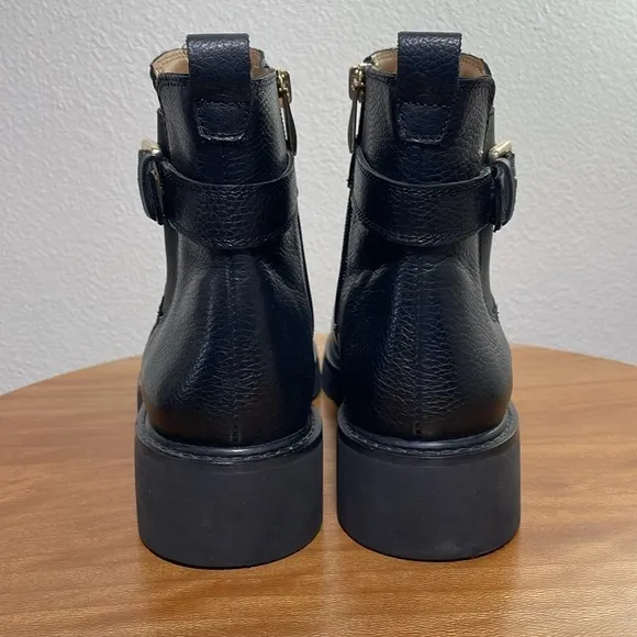 Franco Sarto Meridian Leather Ankle Boots Black Leather Size 8M