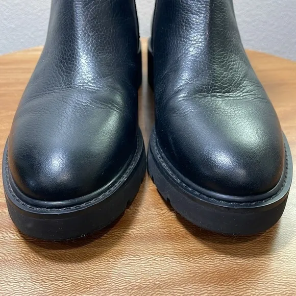 Franco Sarto Meridian Leather Ankle Boots Black Leather Size 8M