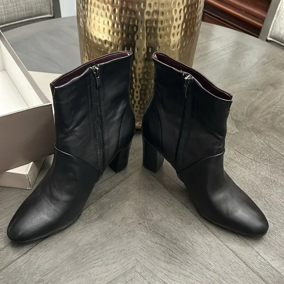FRANCO SARTO Pia Womens Leather Zipper Ankle Boots